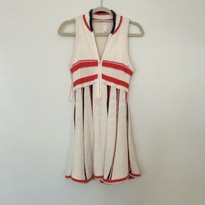 V-Neck Sweater Mini Dress